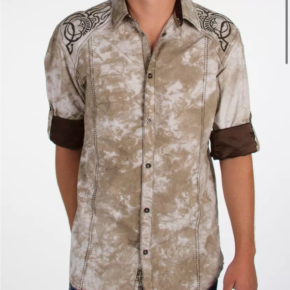 ROAR Delight Men’s Cotton Button Up Shirt Size Large